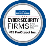 2012 Cyber Security Firms Baltimore Area #13 ProObject Inc